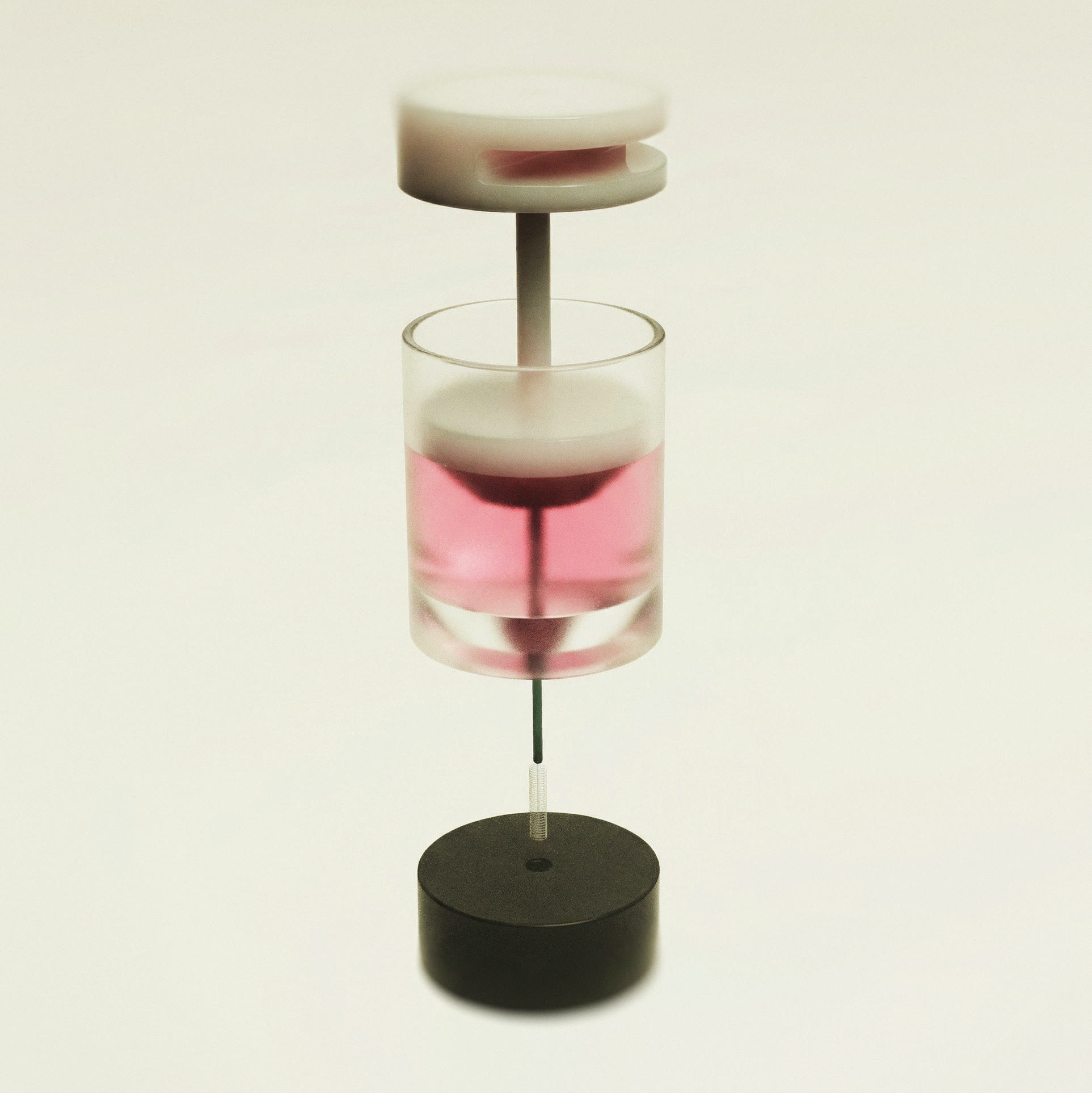 Injection cartridge, sealed body with the medication chamber visible through translucent housing